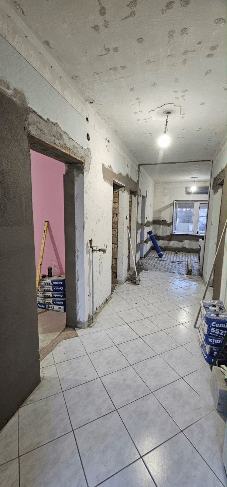 Teljes átépítés — glettelés